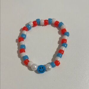 Handmade Bead Bracelet with Smiley face Charm